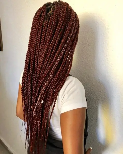 20 Pictures of Burgundy Box Braids You Have to See Before You Get This