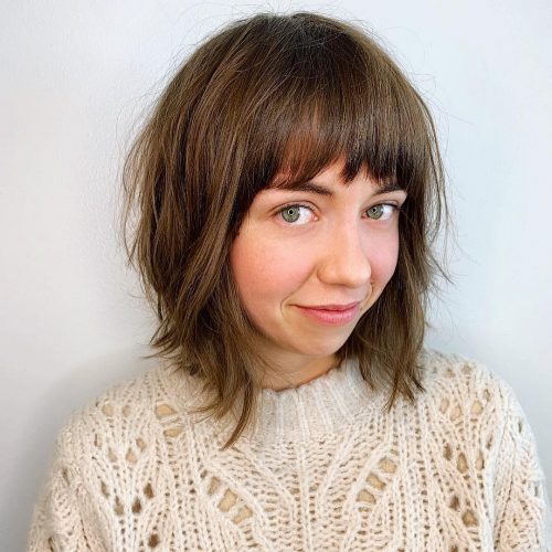 26 Cutest Layered Bob With Bangs Ideas