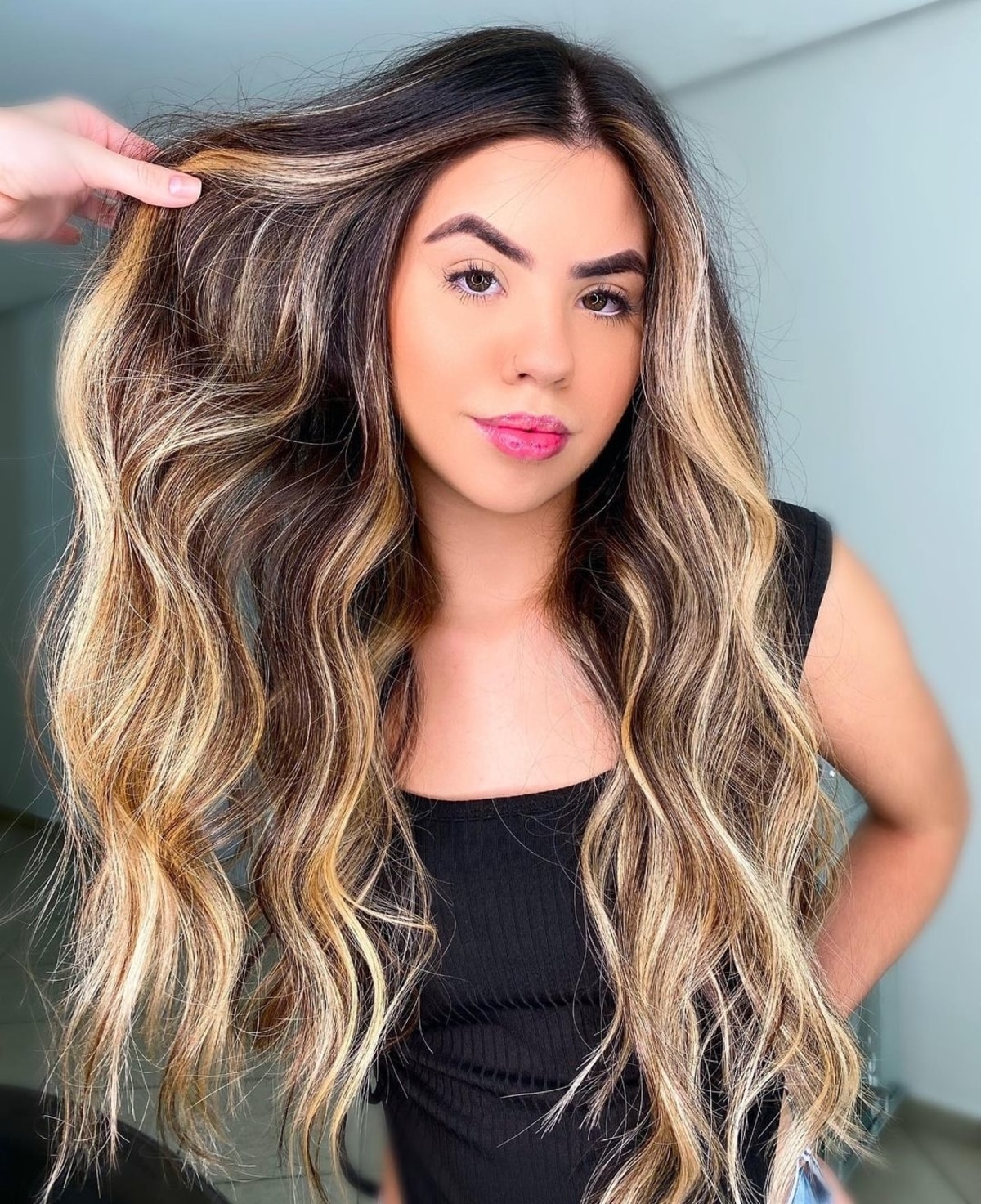 Top 25 Black Hair with Blonde Highlights Ideas in 2021
