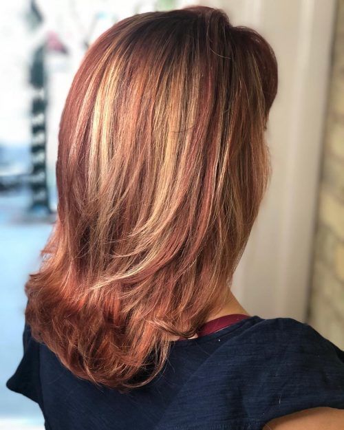 20 Hottest Red Hair with Blonde Highlights for 2021