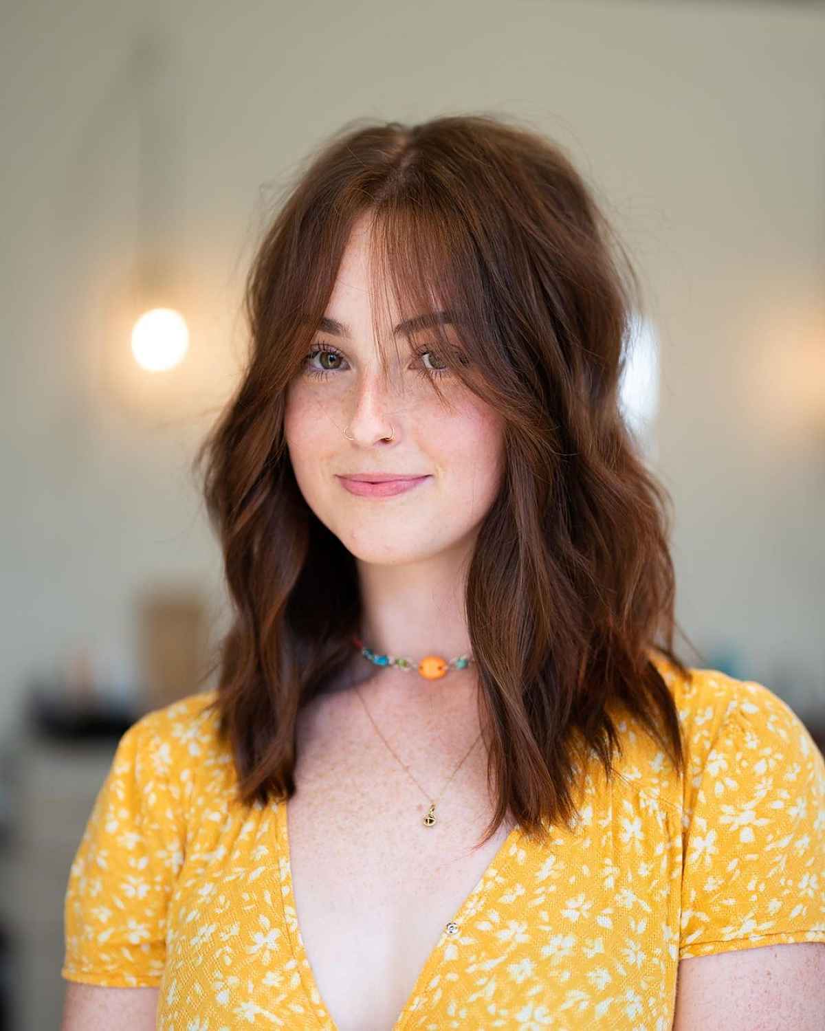 26 Face-Framing Layered Hair with Curtain Bangs Hairstyle Ideas