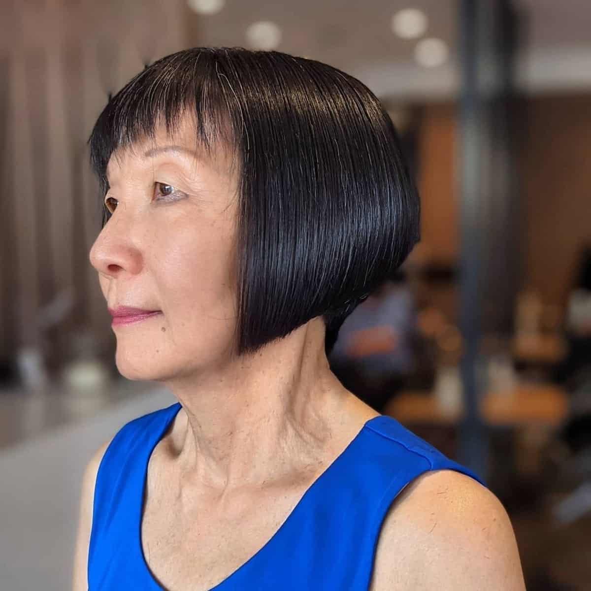 28 Easy and Stylish Short Bobs With Bangs for Women Over 60
