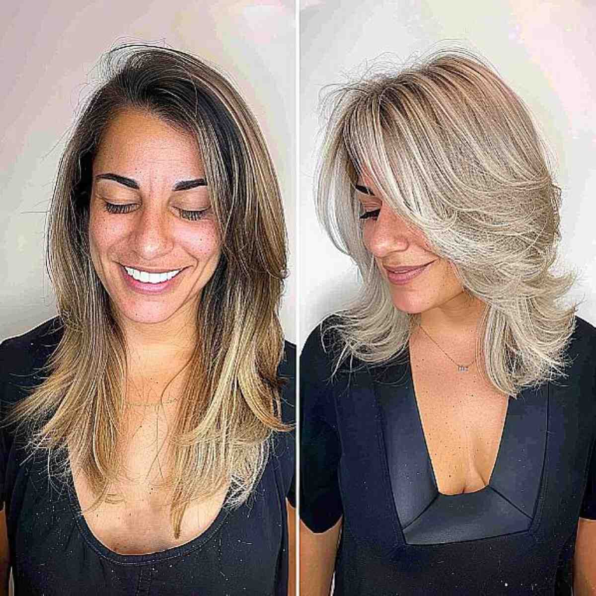 22 Medium Layered Haircuts with Side Bangs for a Chic Combination