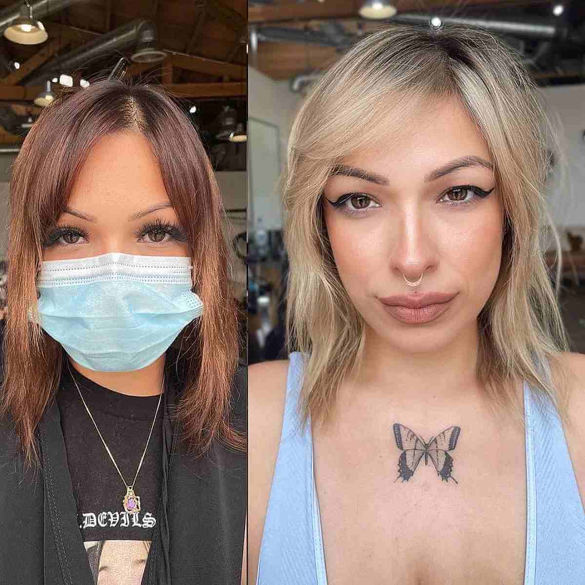 22 Medium Layered Haircuts with Side Bangs for a Chic Combination