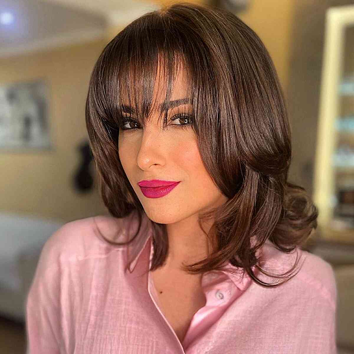 44 Trendy Ideas for Shoulder-Length, Layered Hair with bangs
