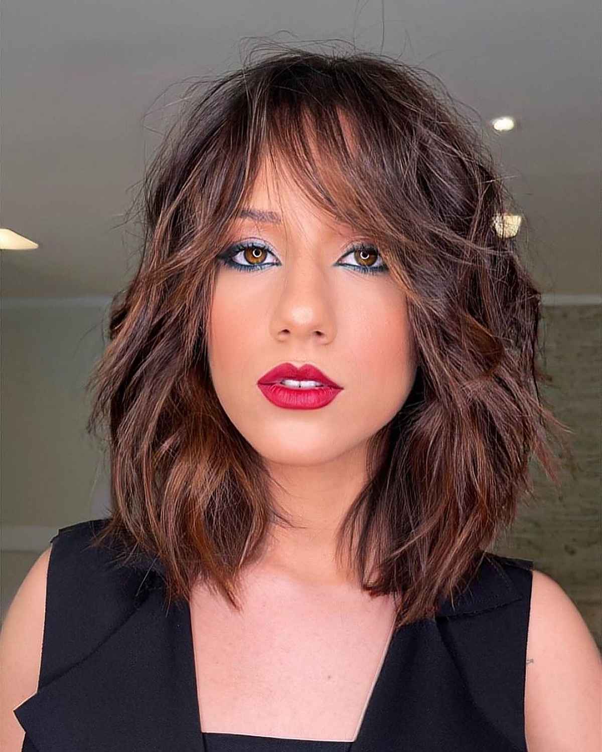 44 Trendy Ideas for Shoulder-Length, Layered Hair with bangs