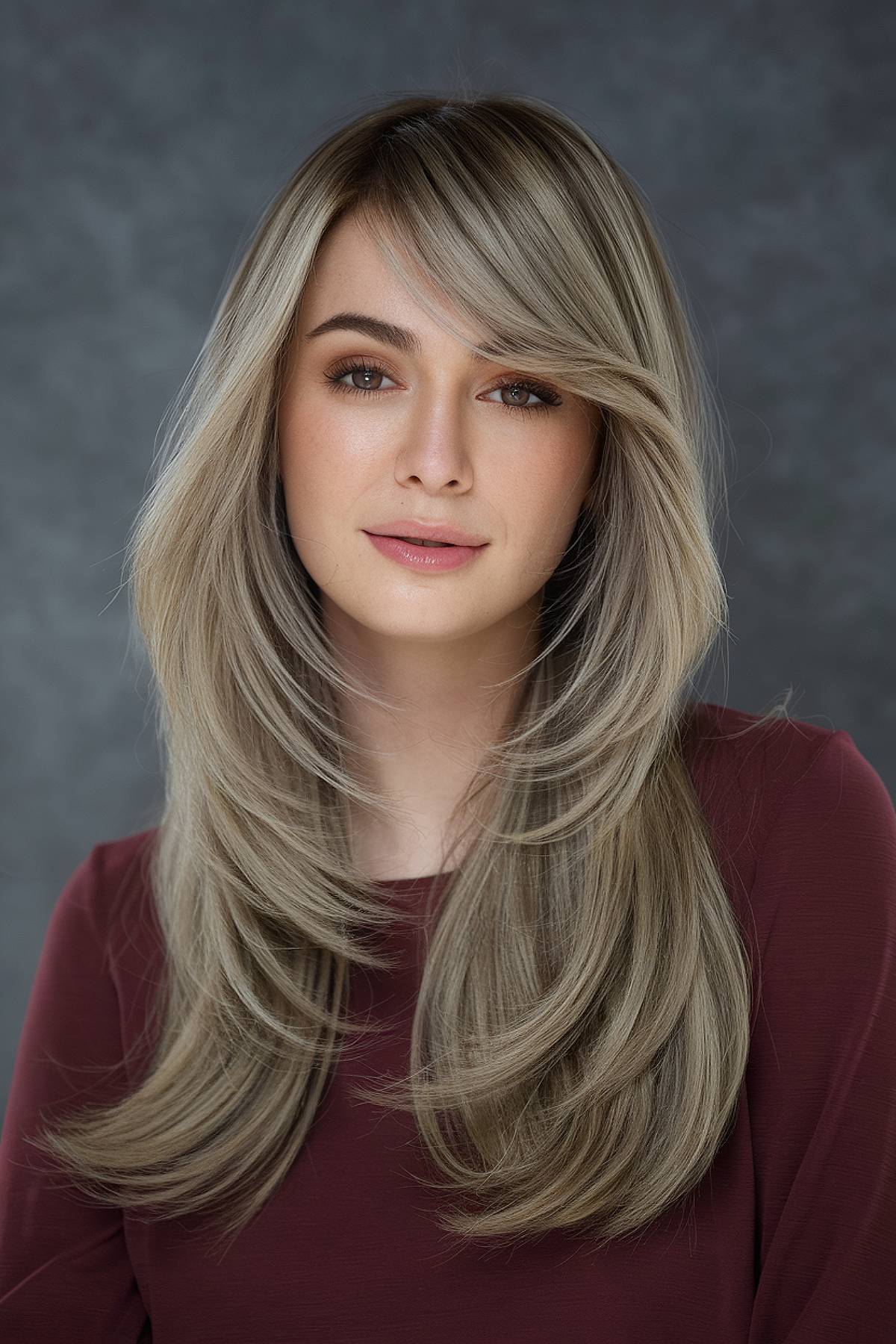 15+ Beautiful Long Layered Haircuts with Side Bangs for 2025