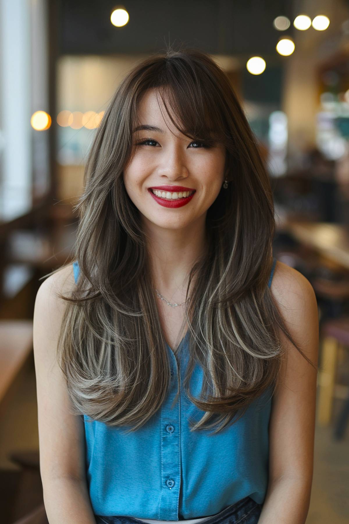 15+ Beautiful Long Layered Haircuts with Side Bangs for 2025