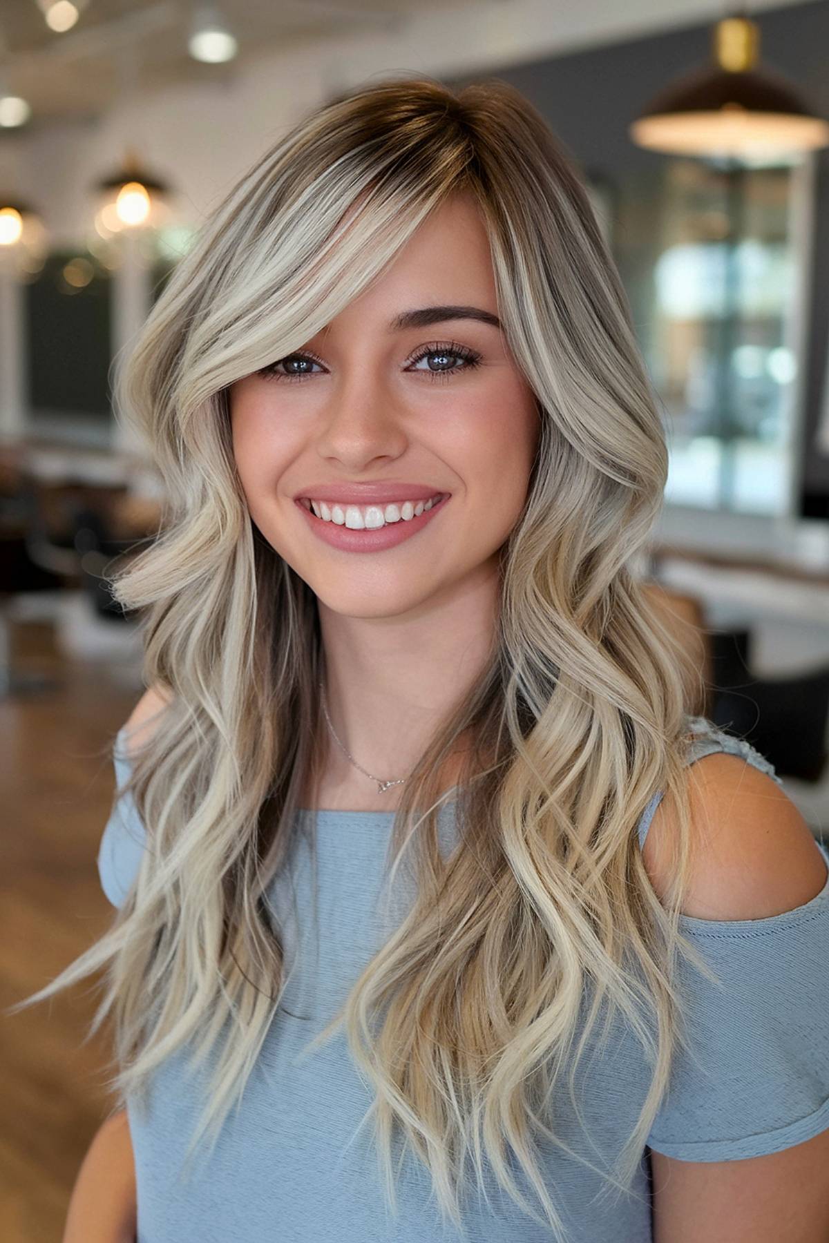 15+ Beautiful Long Layered Haircuts with Side Bangs for 2025