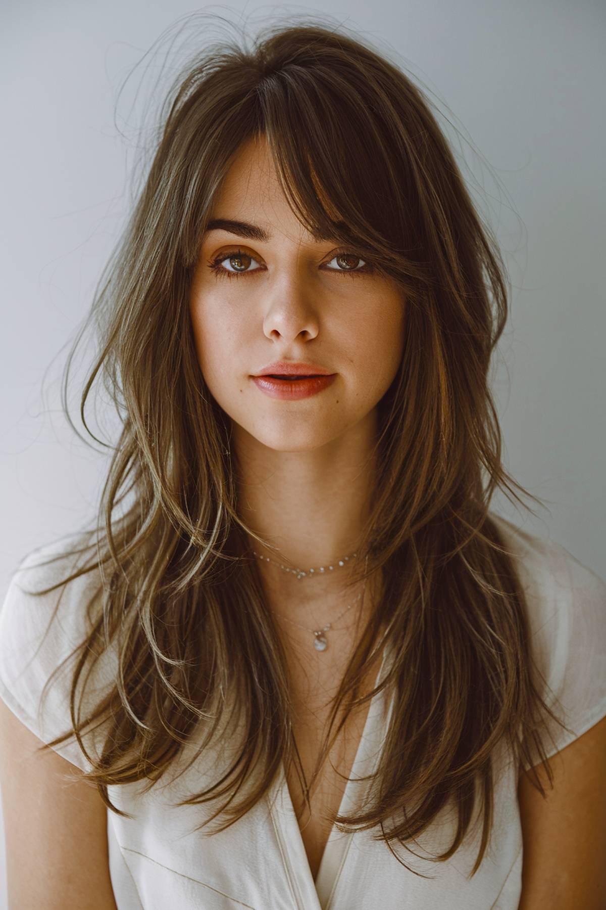 15+ Beautiful Long Layered Haircuts with Side Bangs for 2025