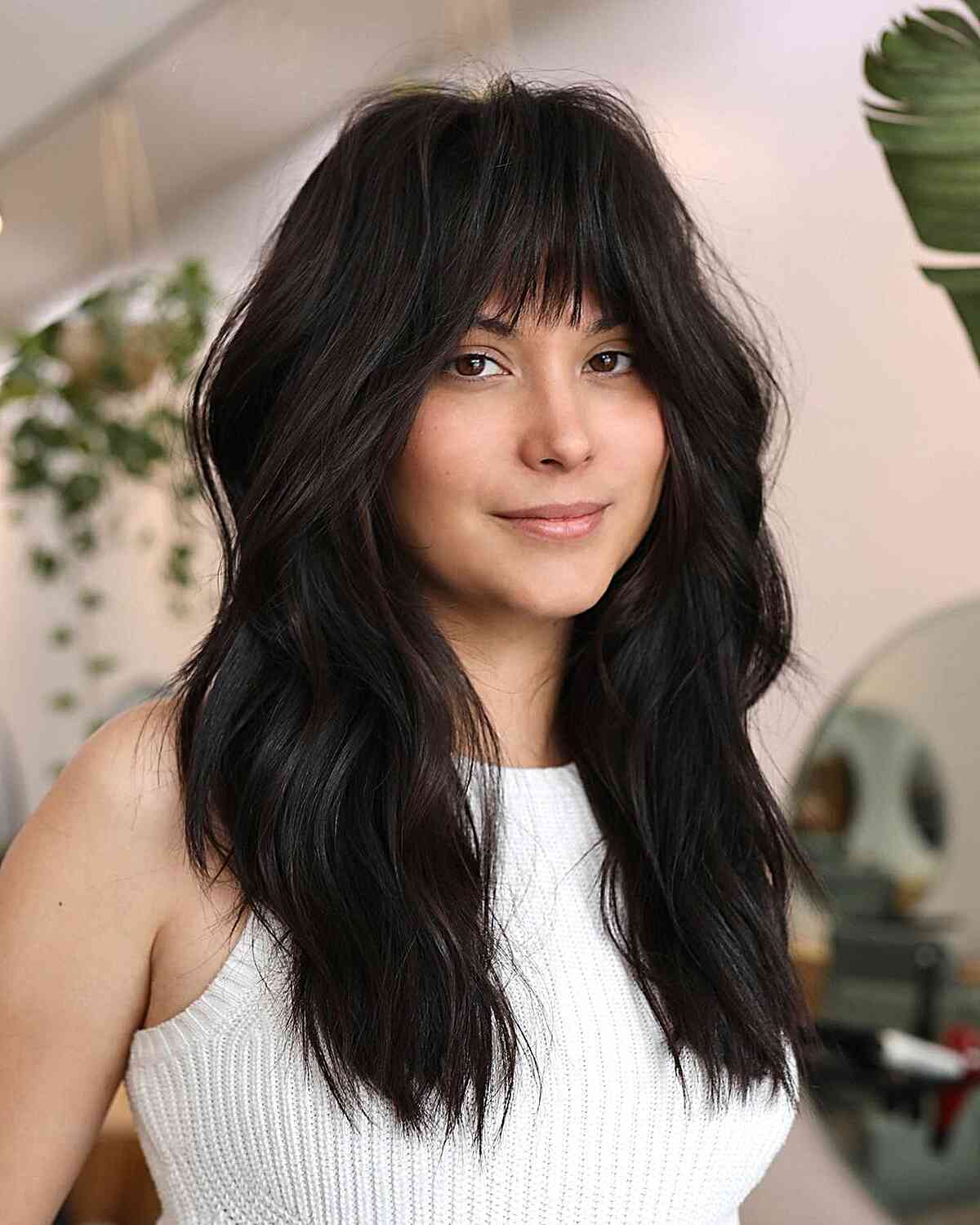 52 Trendy & Easy Long Layered Hair with Bangs for 2025
