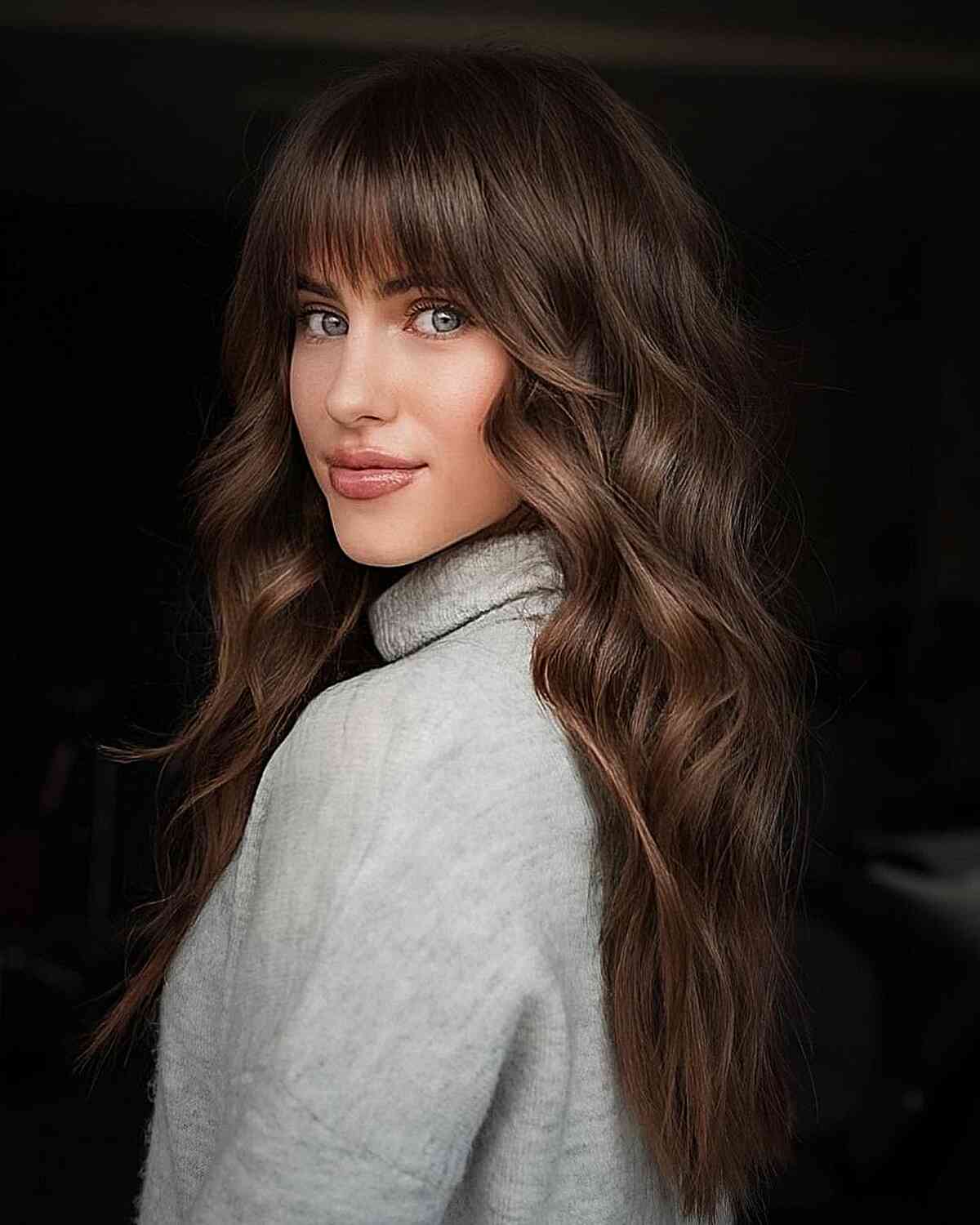 52 Trendy & Easy Long Layered Hair with Bangs for 2025