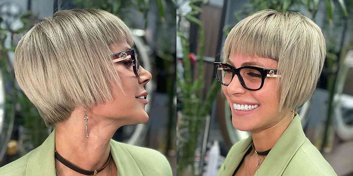 24 Coolest Jaw-Length Choppy Bob with Bangs for a Mod Look