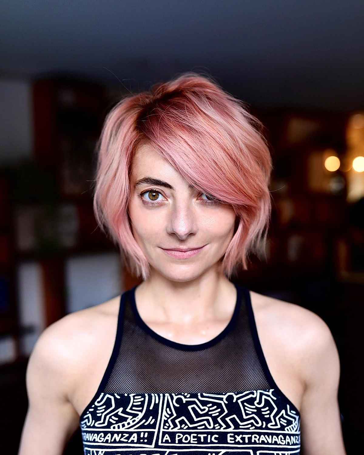 24 Coolest Jaw-Length Choppy Bob with Bangs for a Mod Look