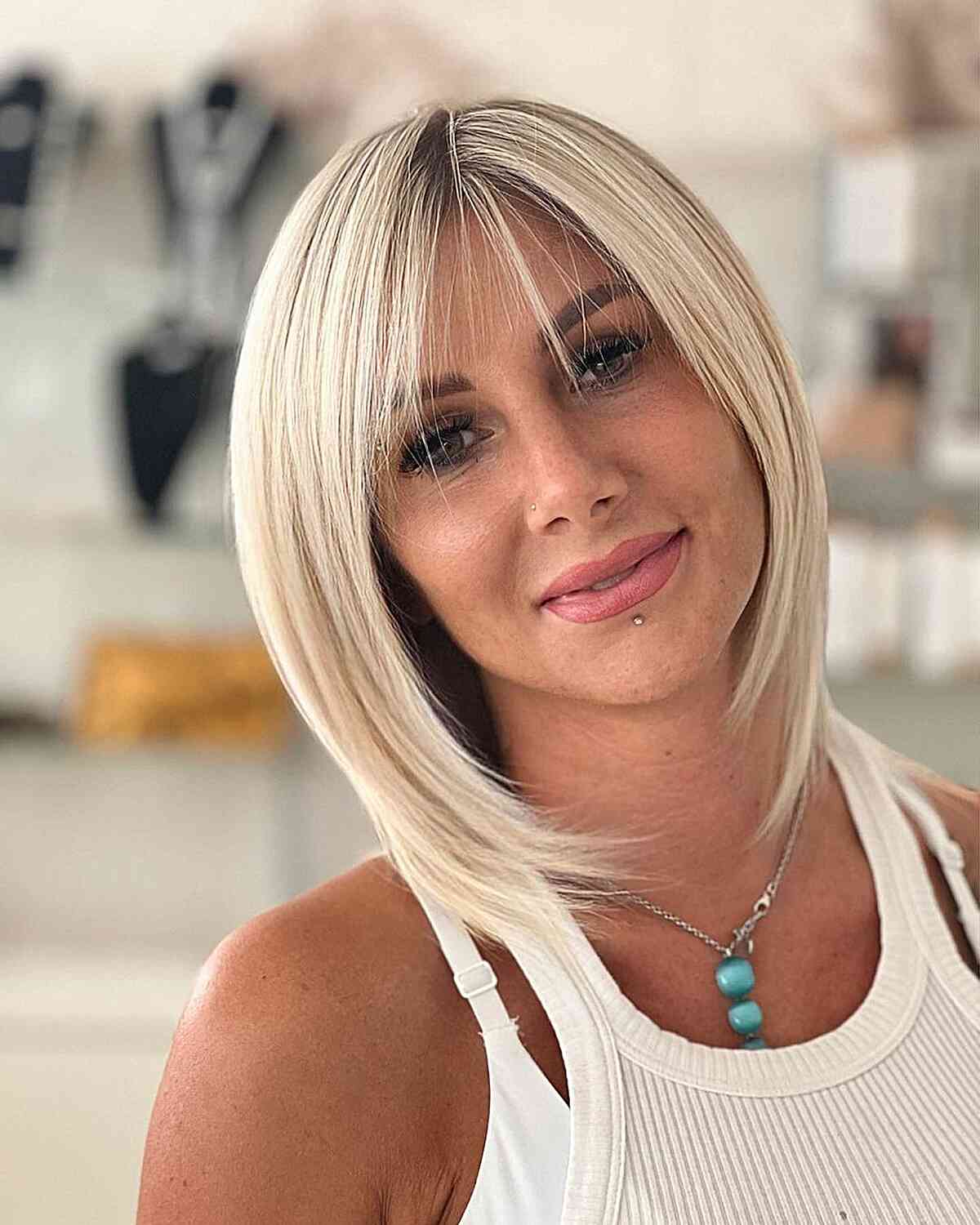 51 Trendiest Long Bob with Bangs + What to Consider Before Getting This