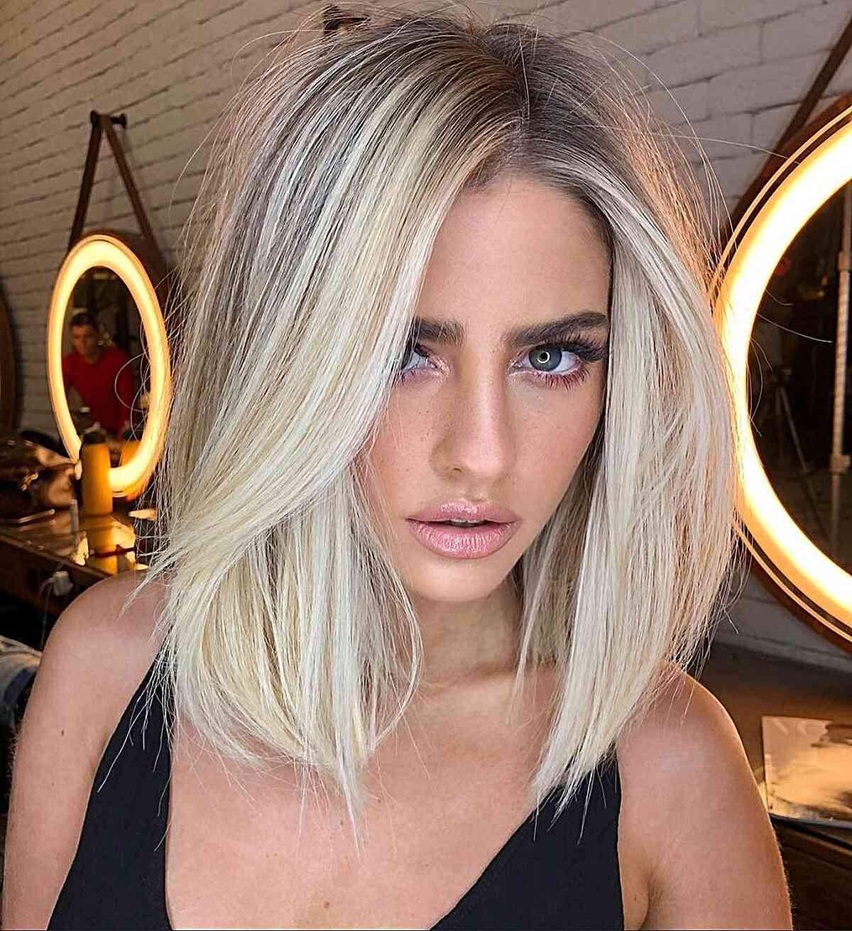 49 Trendiest Long Blunt Bob Haircuts for a Sleek New Blunt Lob