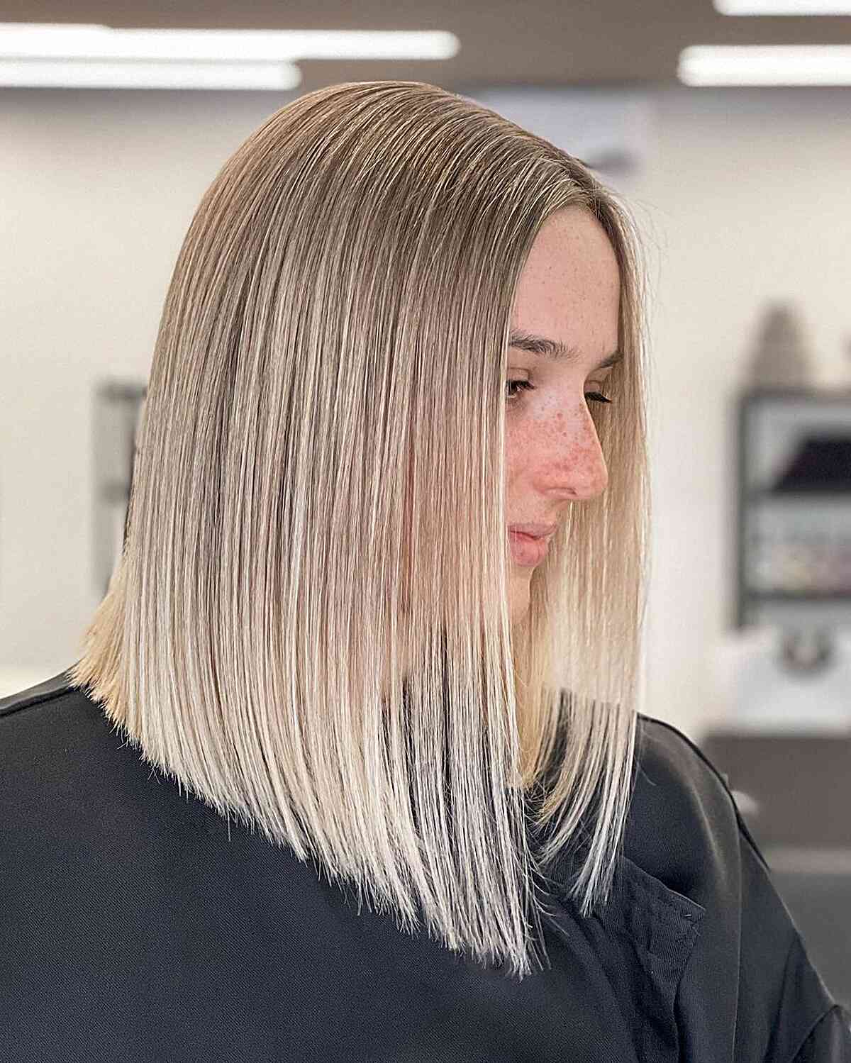 49 Trendiest Long Blunt Bob Haircuts for a Sleek New Blunt Lob