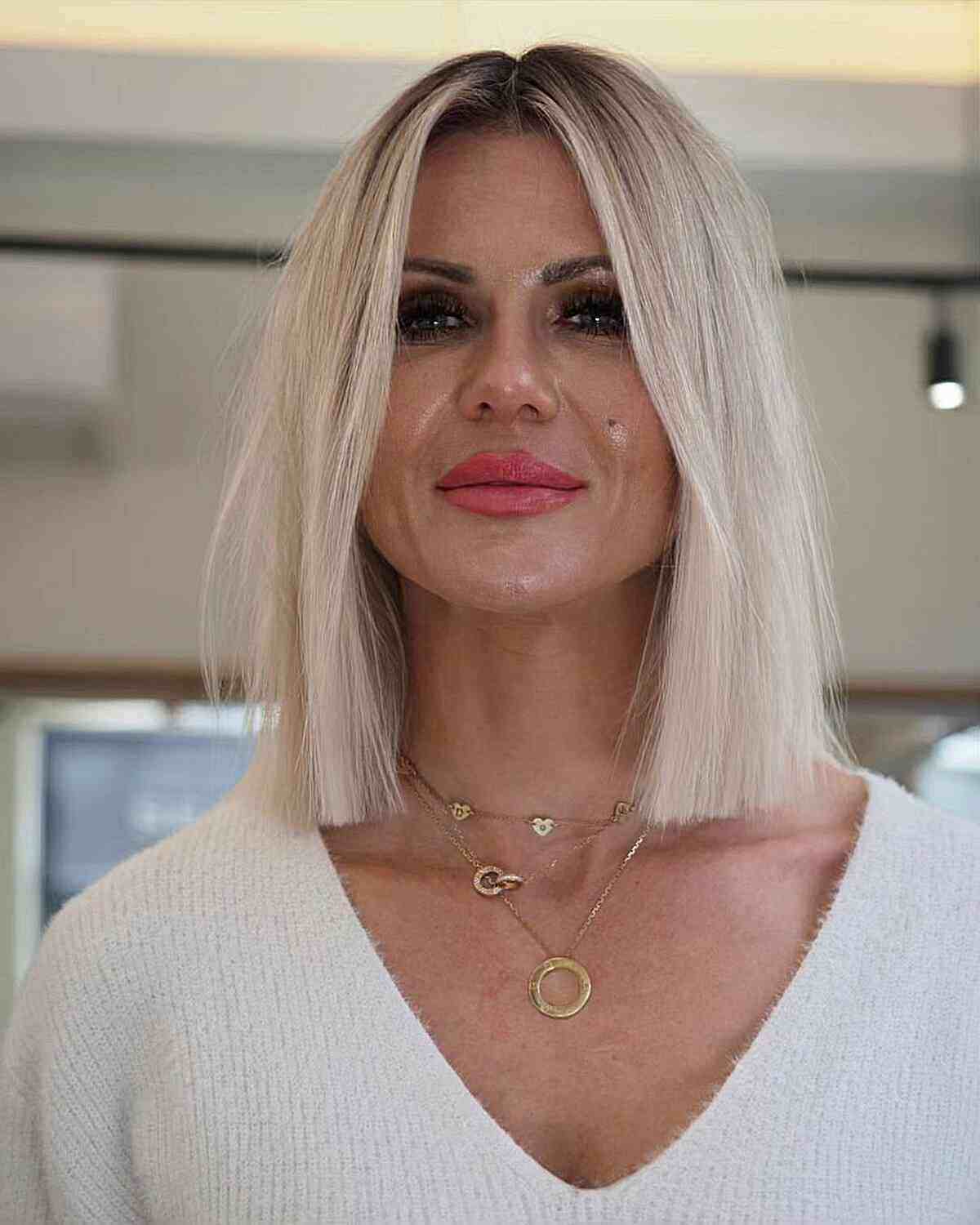 49 Trendiest Long Blunt Bob Haircuts for a Sleek New Blunt Lob