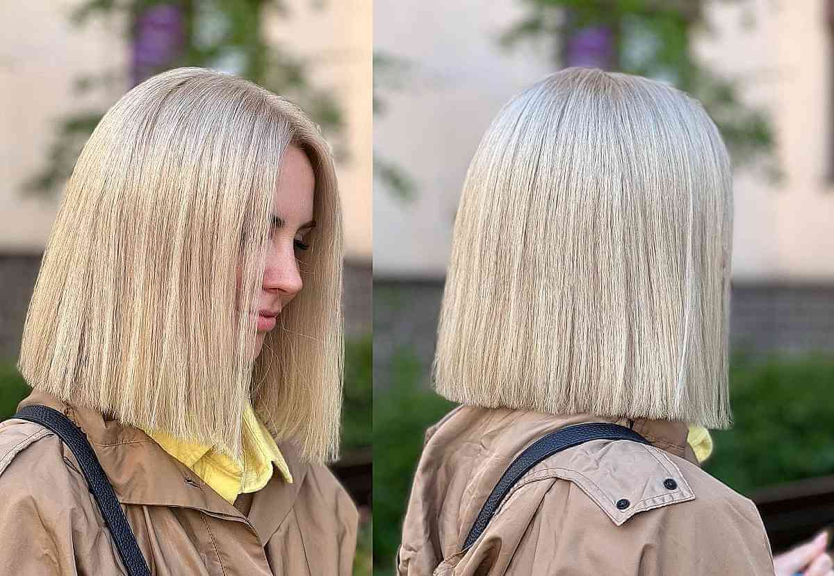 49 Trendiest Long Blunt Bob Haircuts for a Sleek New Blunt Lob