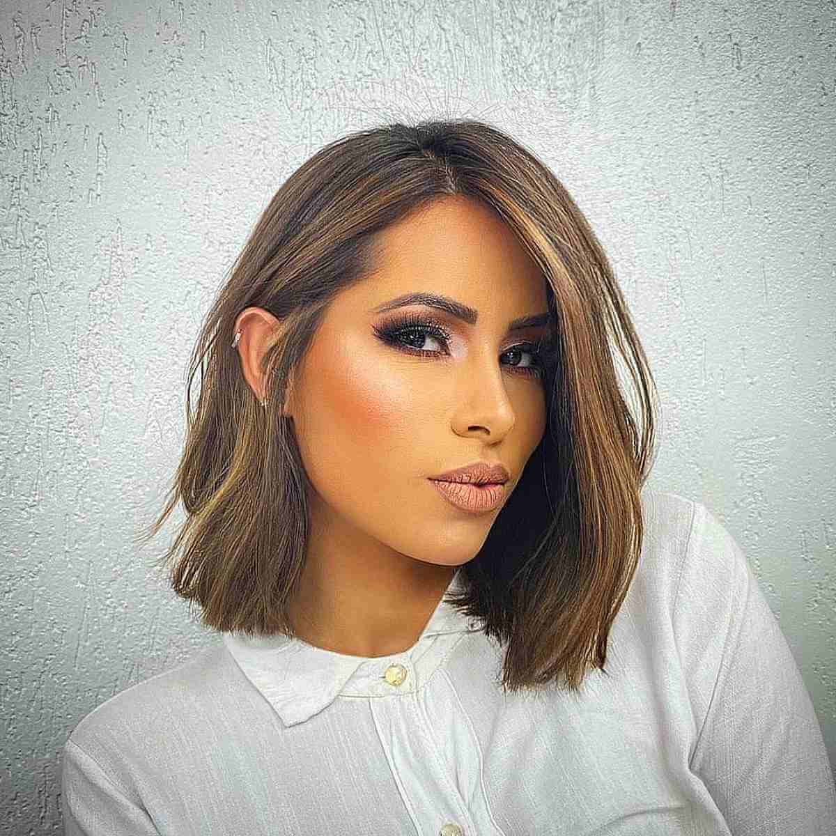 49 Trendiest Long Blunt Bob Haircuts for a Sleek New Blunt Lob
