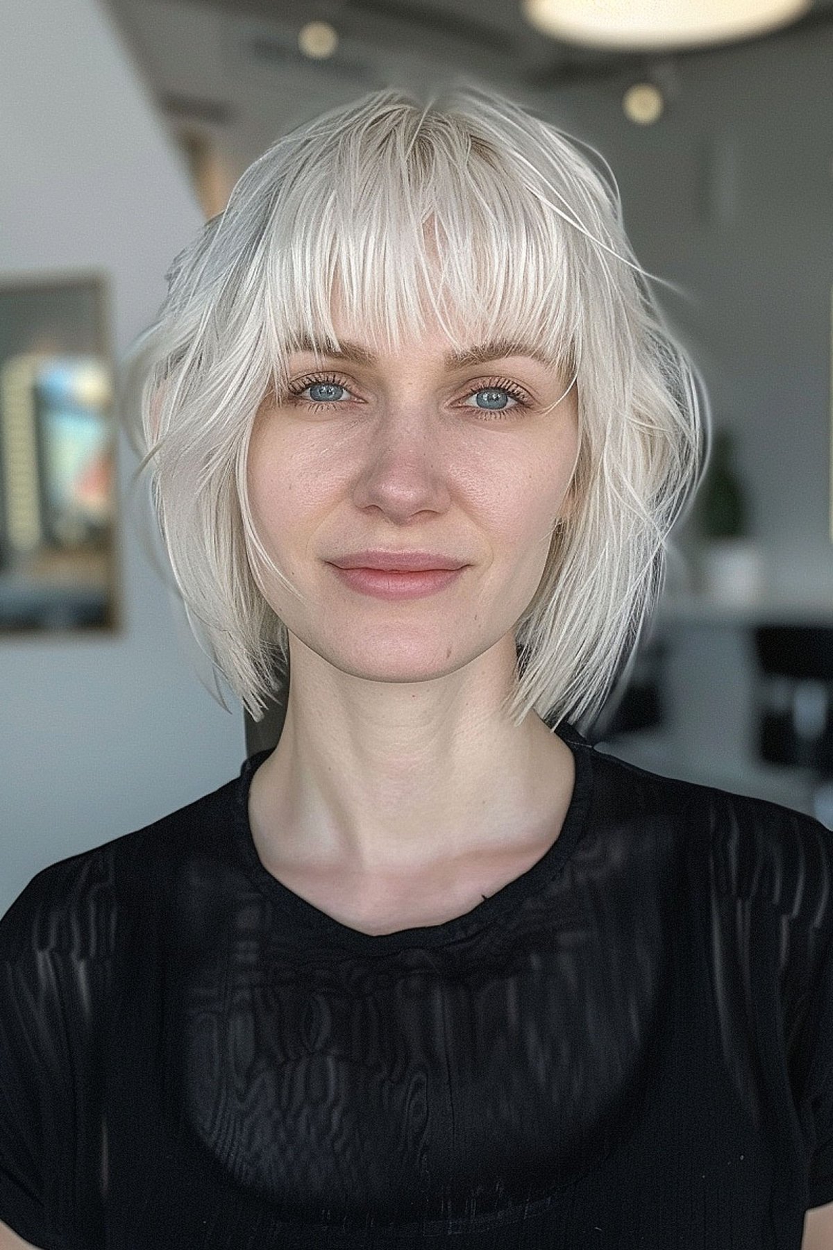 35 Trendy Choppy Bob with Bangs for a Modern Beachy Style