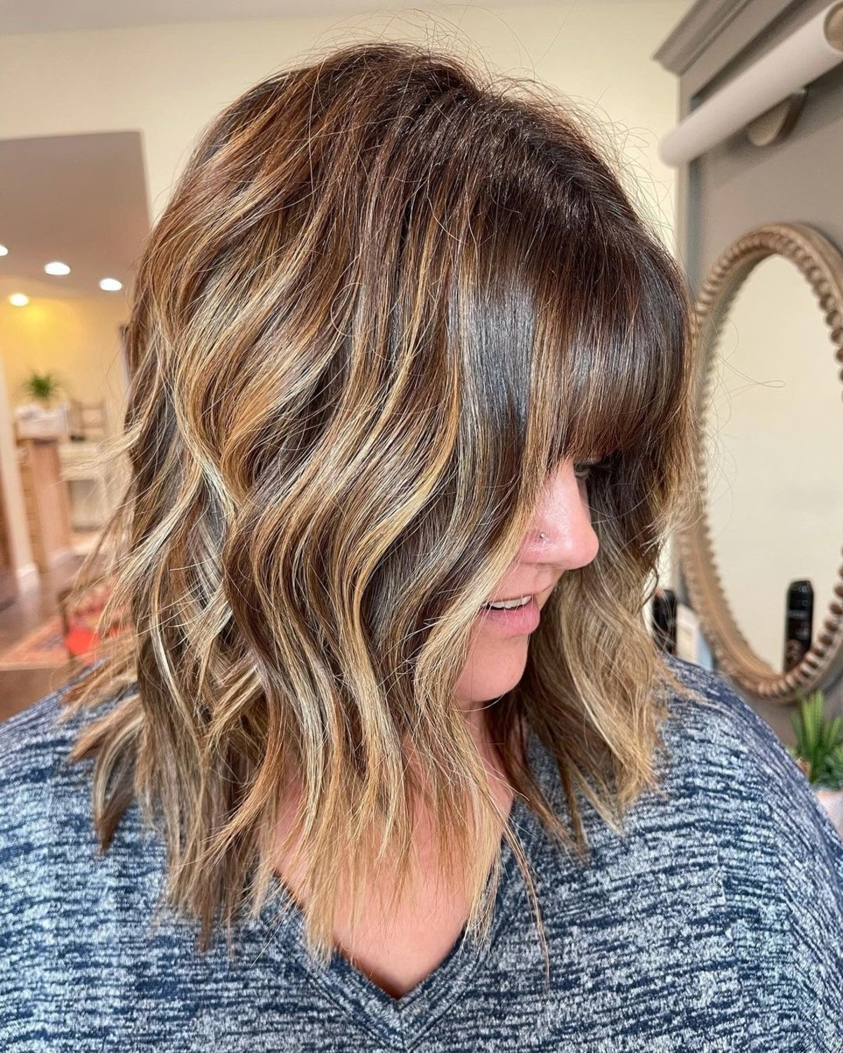 35 Trendy Choppy Bob with Bangs for a Modern Beachy Style