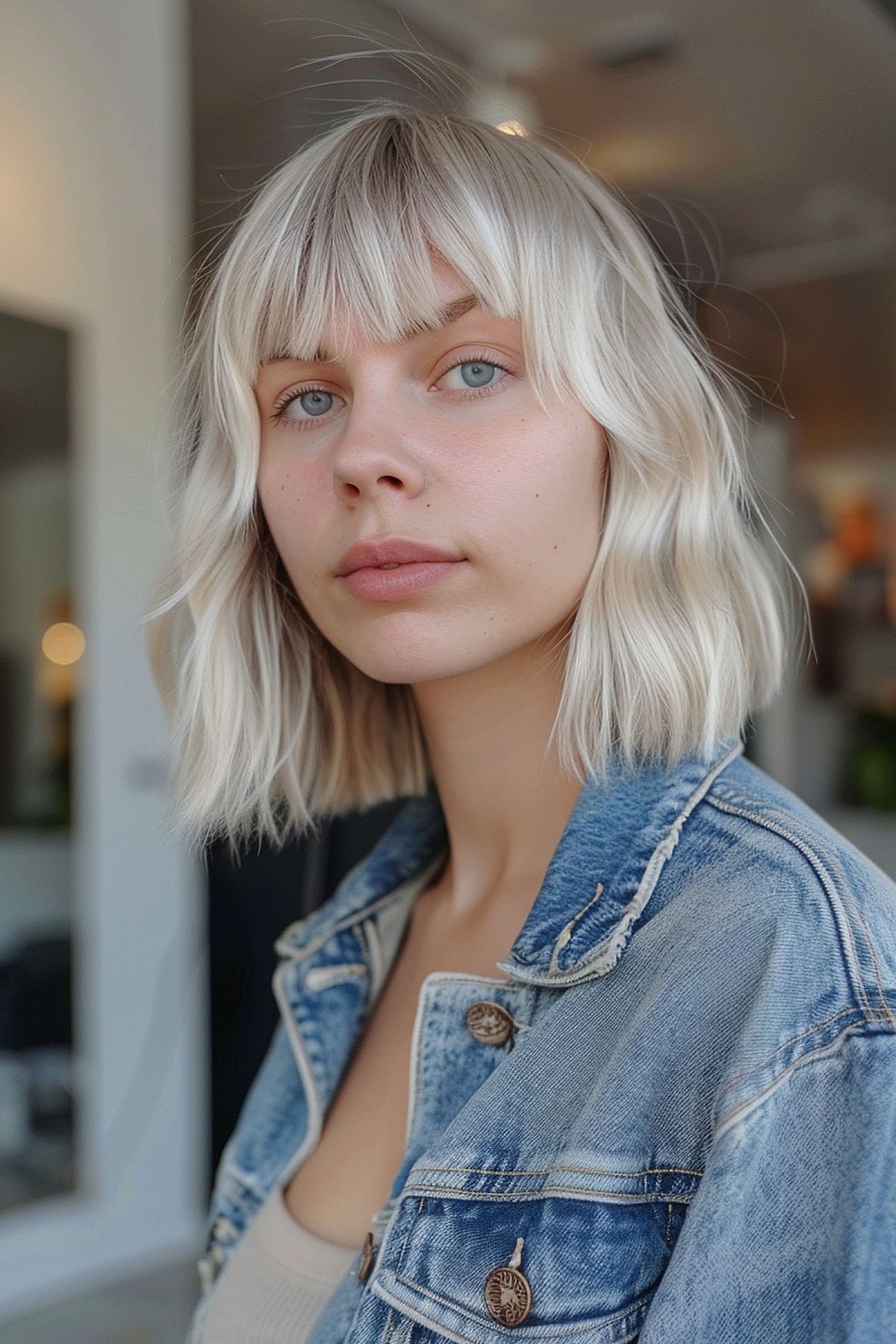 35 Trendy Choppy Bob with Bangs for a Modern Beachy Style
