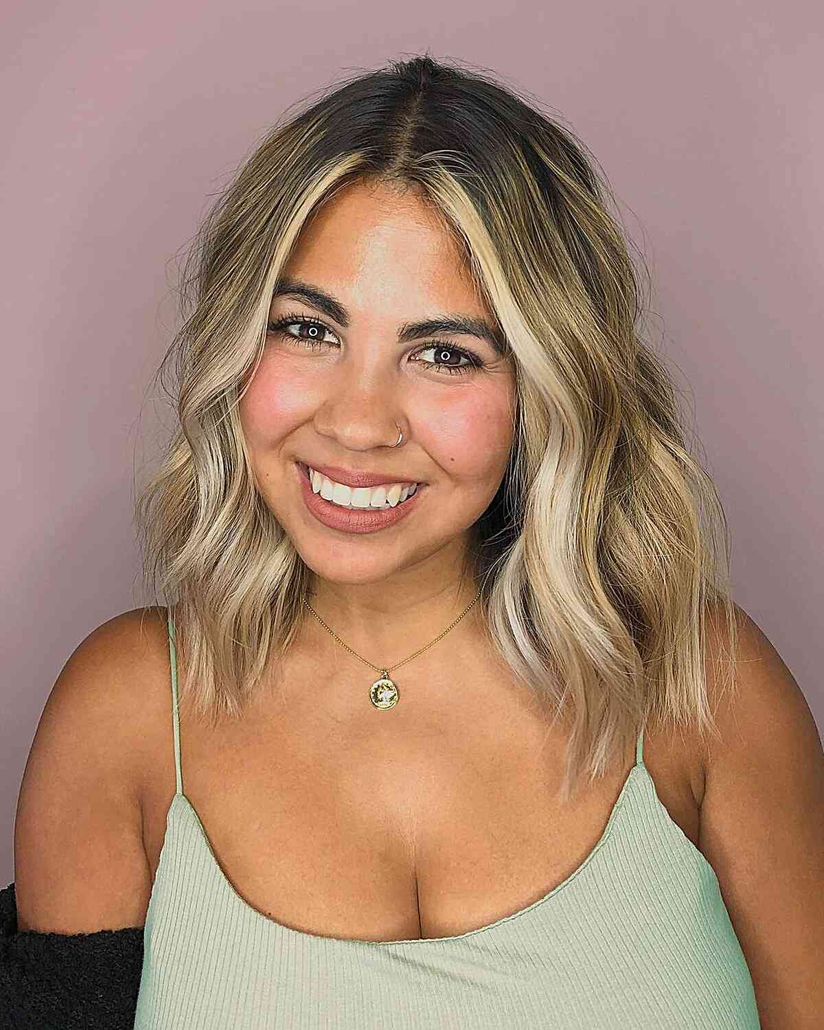 23 Flattering Long Bob Haircuts for Women with Full and Round Faces