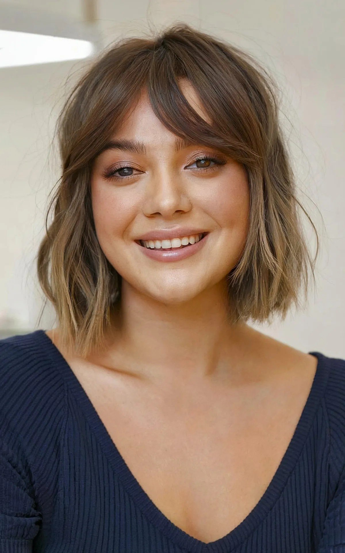 27 Flattering Bob Cuts with Bangs for Women with Round Faces