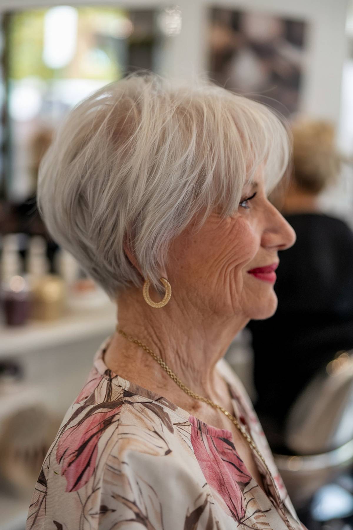 15+ Stylish Angled Bob Haircuts for Women Over 70