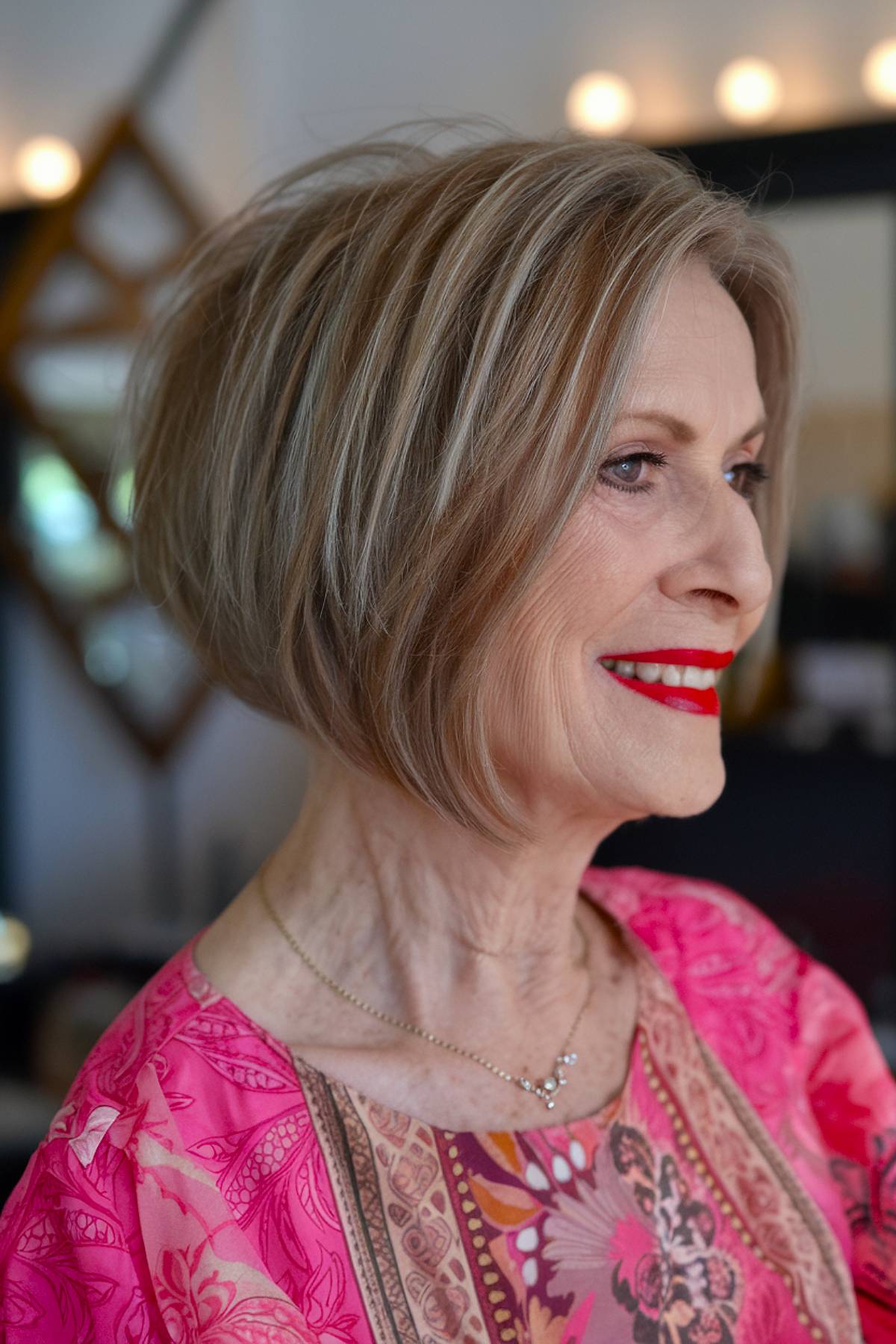 15+ Stylish Angled Bob Haircuts for Women Over 70