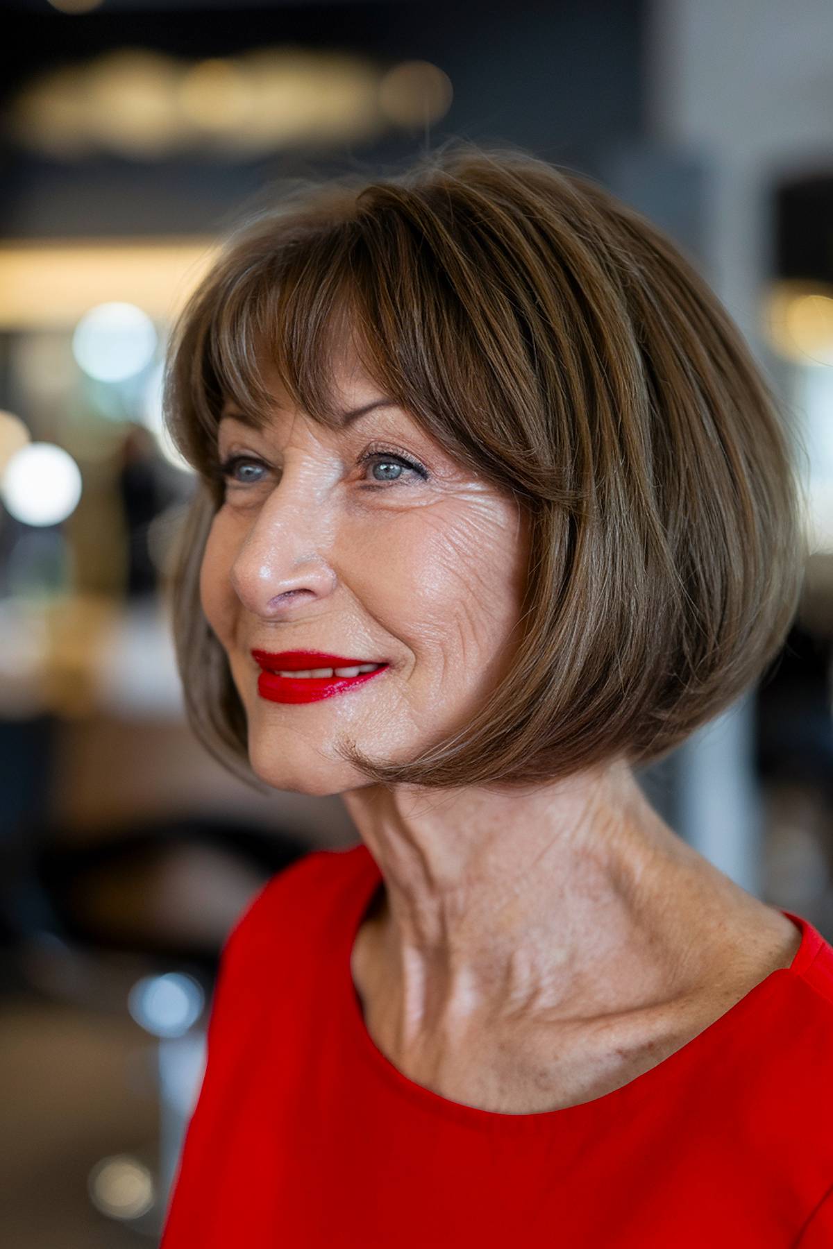 15+ Stylish Angled Bob Haircuts for Women Over 70