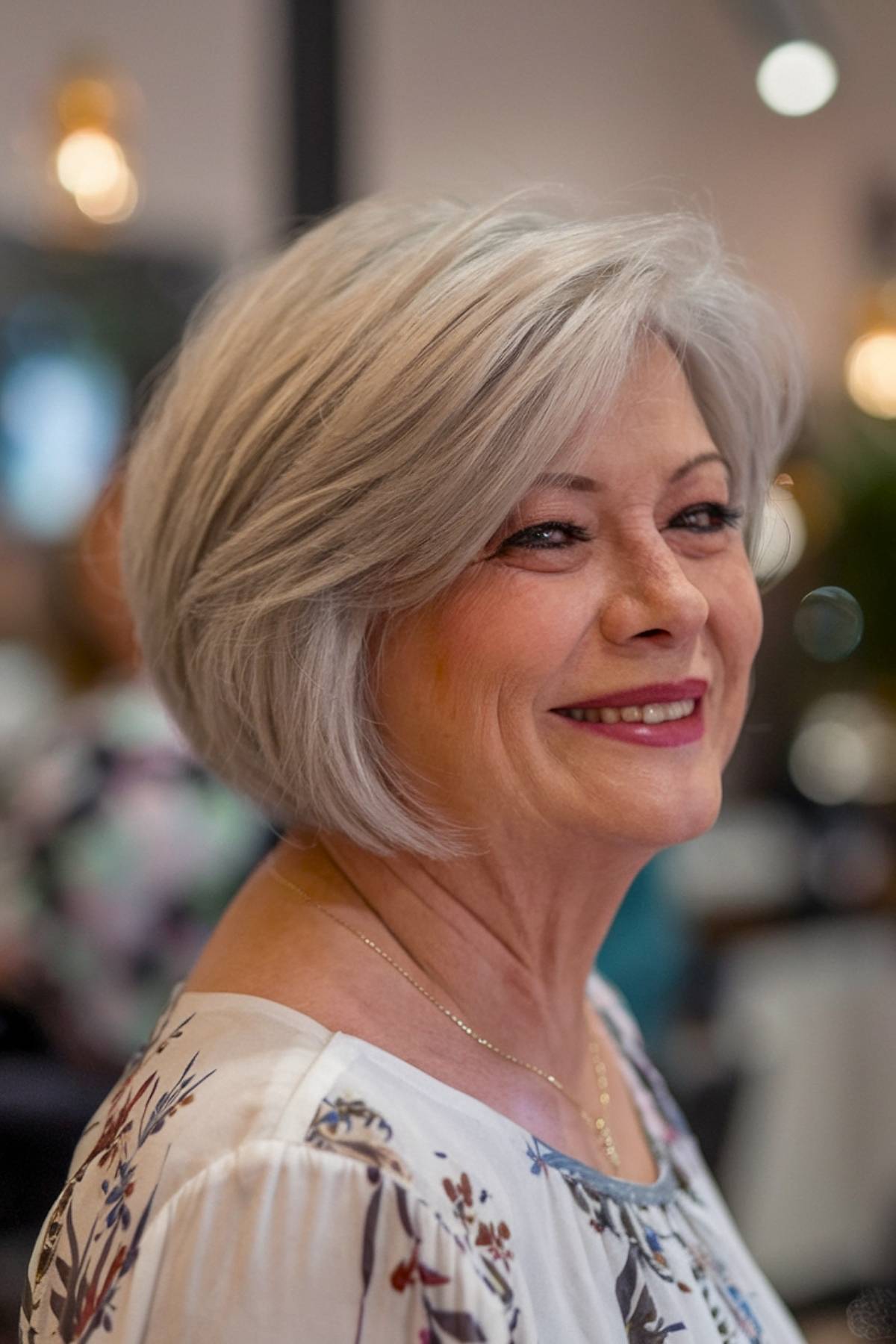 15+ Stylish Angled Bob Haircuts for Women Over 70