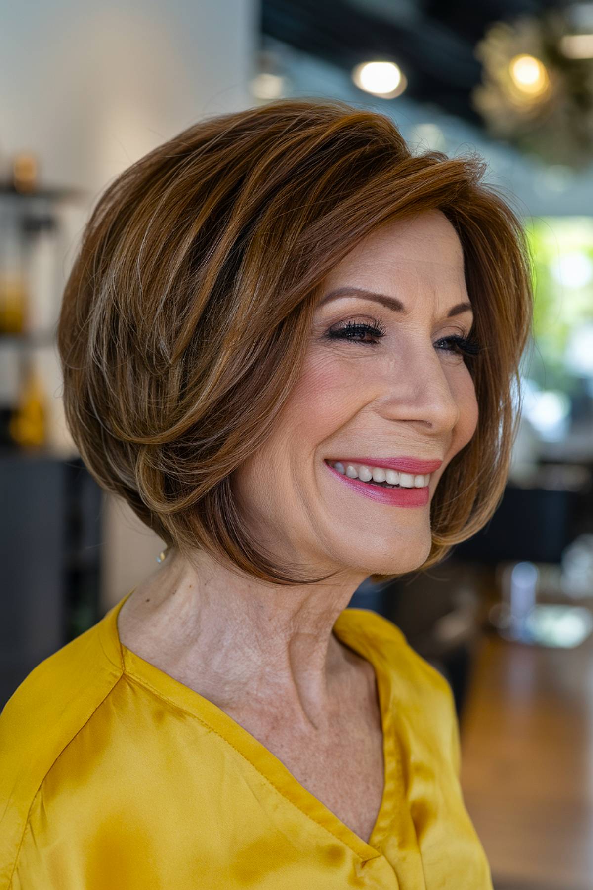 15+ Stylish Angled Bob Haircuts for Women Over 70