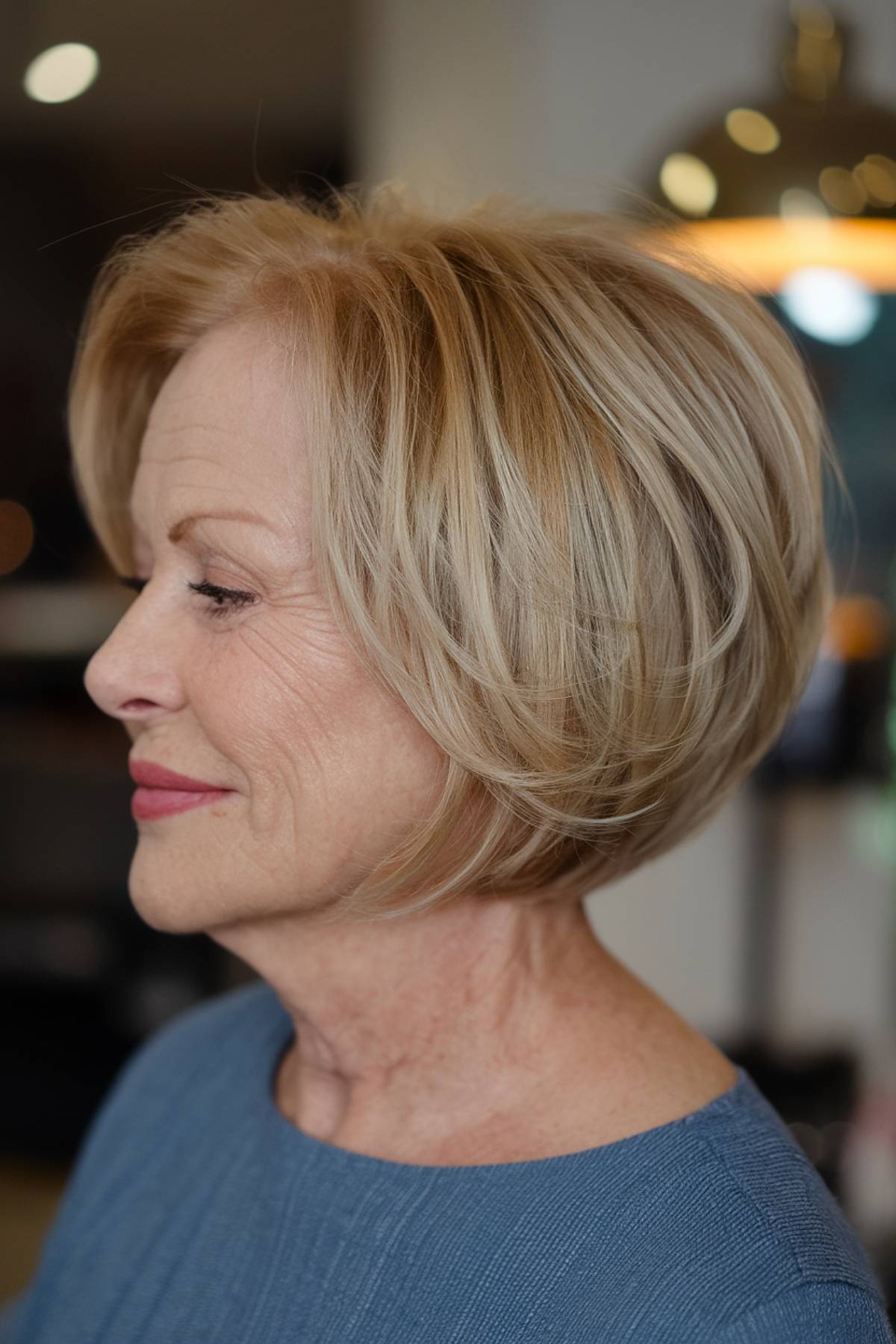 15+ Stylish Angled Bob Haircuts for Women Over 70