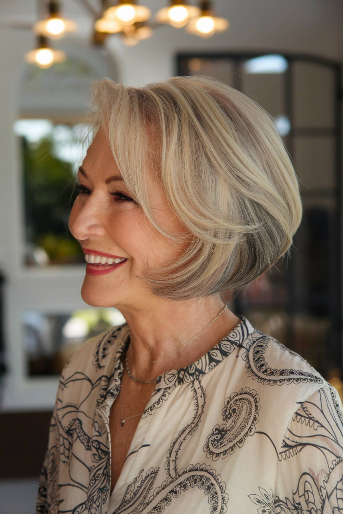15+ Stylish Angled Bob Haircuts for Women Over 70