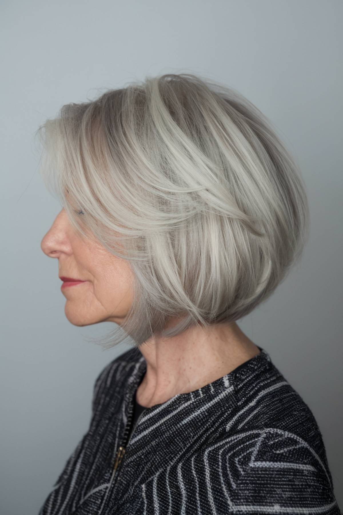 15+ Stylish Angled Bob Haircuts for Women Over 70