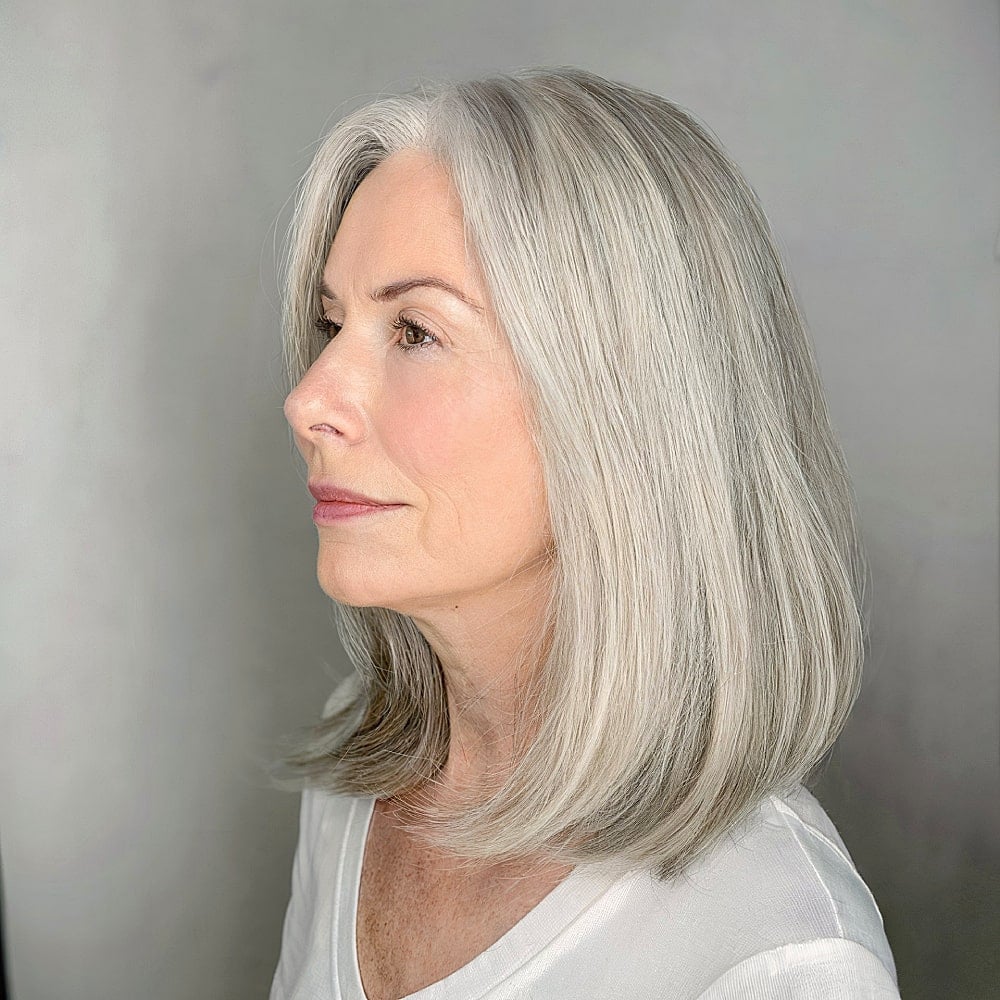 15+ Gorgeous Long Bob Haircuts for Women Over 50 in 2025