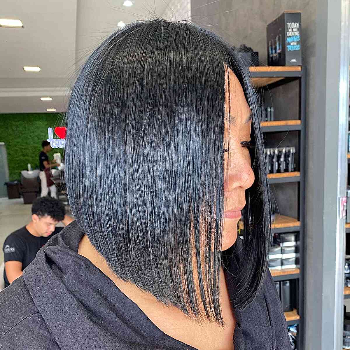 50 Long Angled Bob Haircuts for a Cool, Dramatic Look