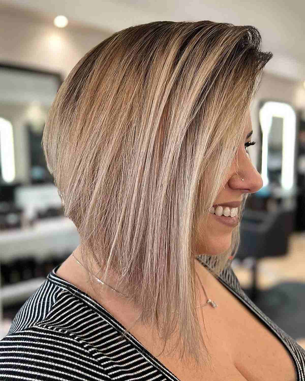 50 Long Angled Bob Haircuts for a Cool, Dramatic Look