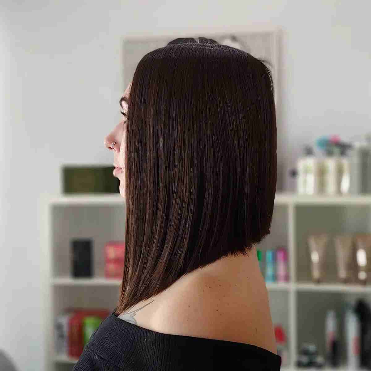 50 Long Angled Bob Haircuts for a Cool, Dramatic Look