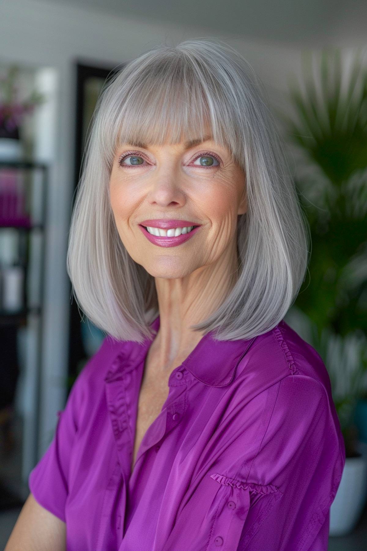 15+ Gorgeous Hairstyles with Bangs for Older Women in 2025