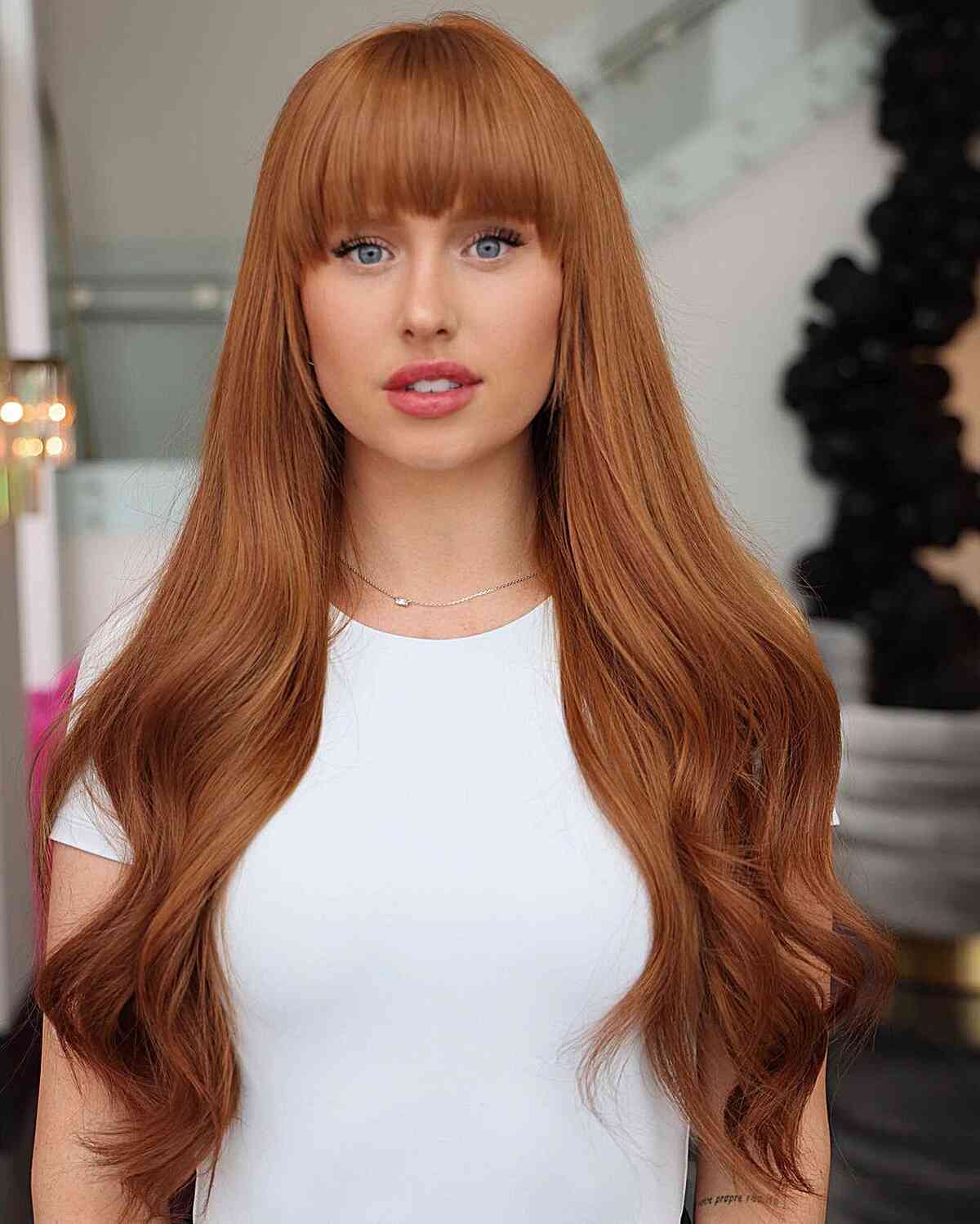60 Adorable Methods to Achieve Long Hair with Bangs