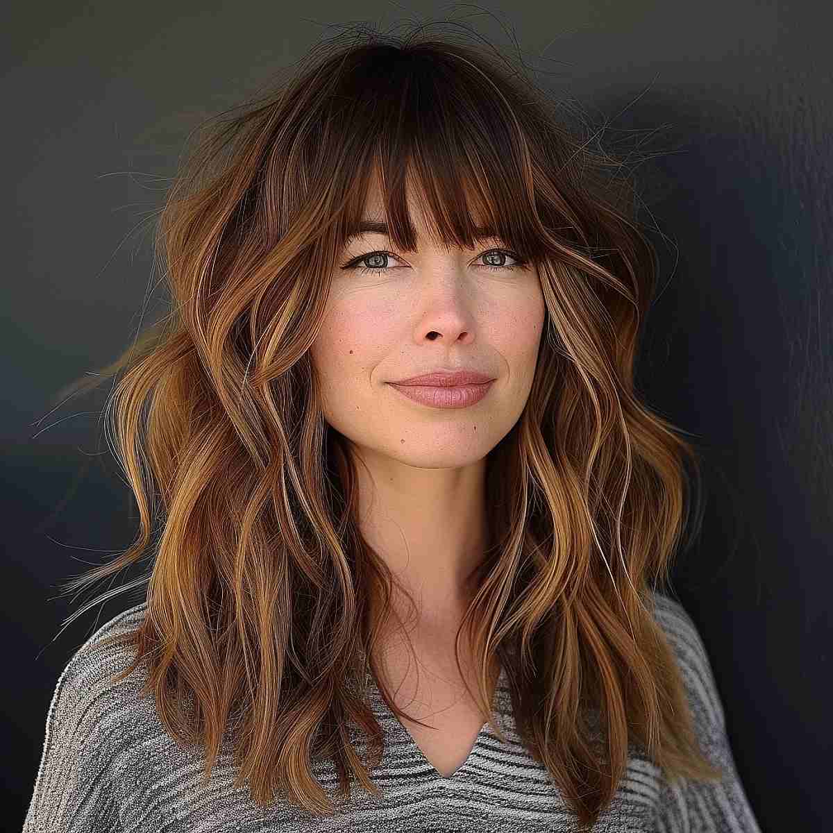 60 Adorable Methods to Achieve Long Hair with Bangs