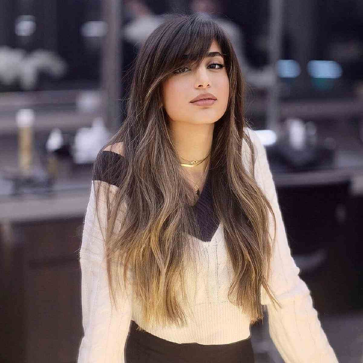 60 Adorable Methods to Achieve Long Hair with Bangs
