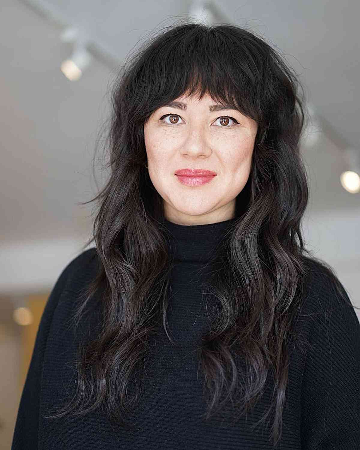 60 Adorable Methods to Achieve Long Hair with Bangs