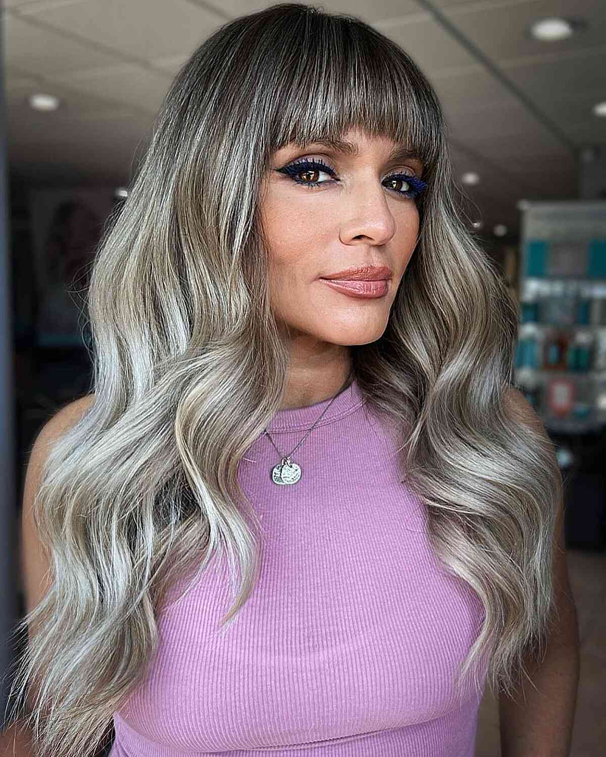 60 Adorable Methods to Achieve Long Hair with Bangs