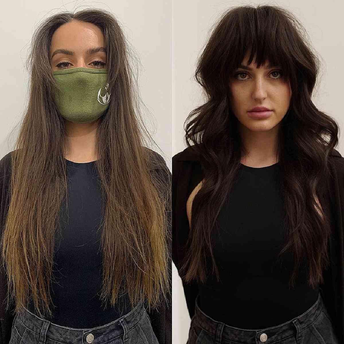 60 Adorable Methods to Achieve Long Hair with Bangs