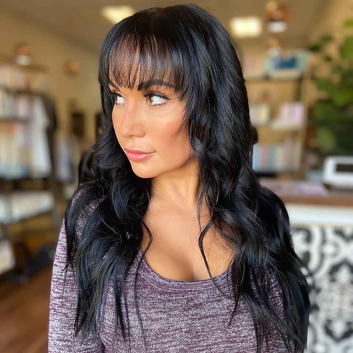 60 Adorable Methods to Achieve Long Hair with Bangs