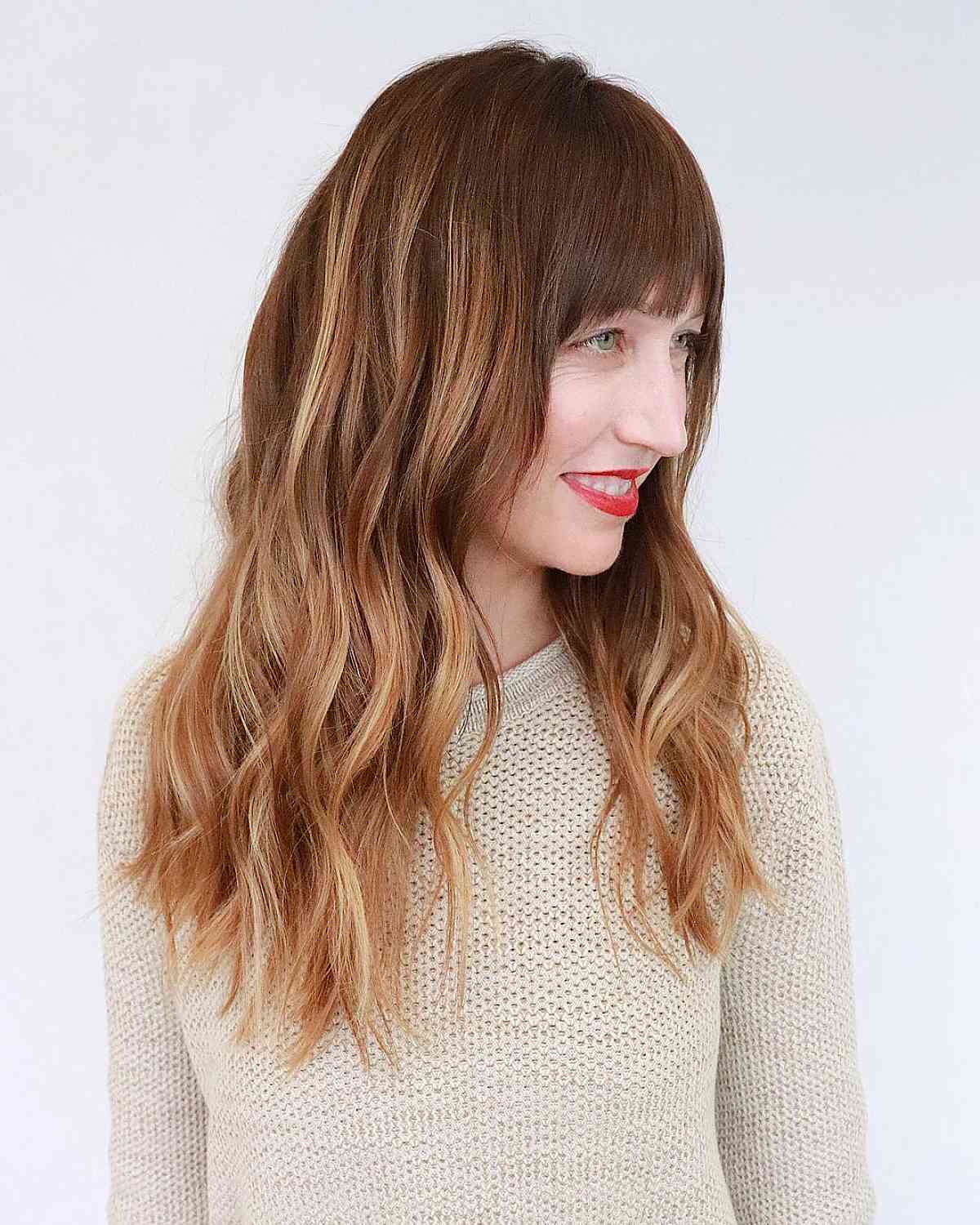 60 Adorable Methods to Achieve Long Hair with Bangs